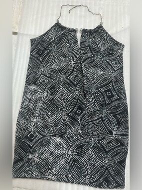 Kiwi Black and White Patterned Halter Neck Blouse